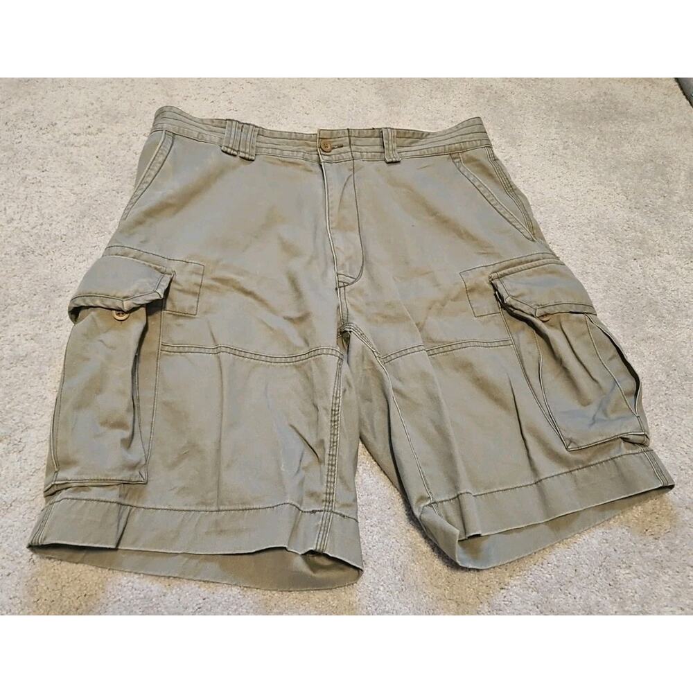 Polo Ralph Lauren Shorts Mens 36 Olive Green Cargo Classic Polo Chino Flat Front